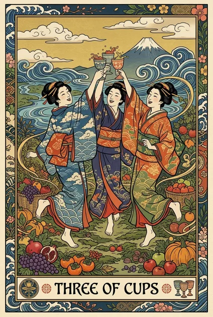 Three of Cups tarot card
