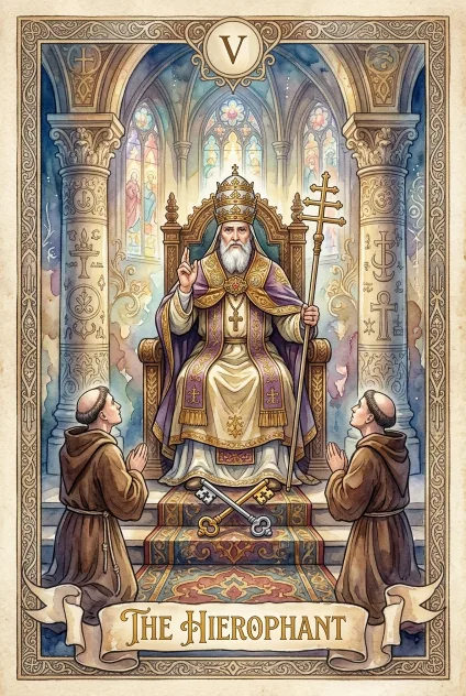 The Hierophant tarot card