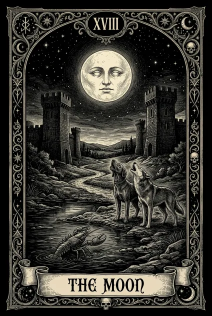 The Moon tarot card