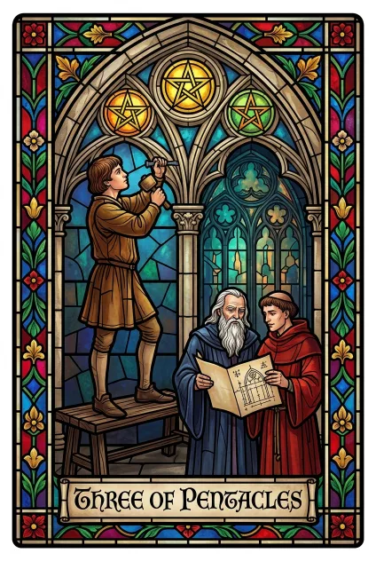 Three of Pentacles tarot card