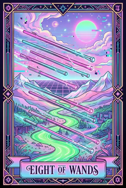 Eight of Wands tarot card