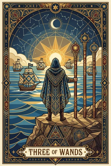 Three of Wands tarot card